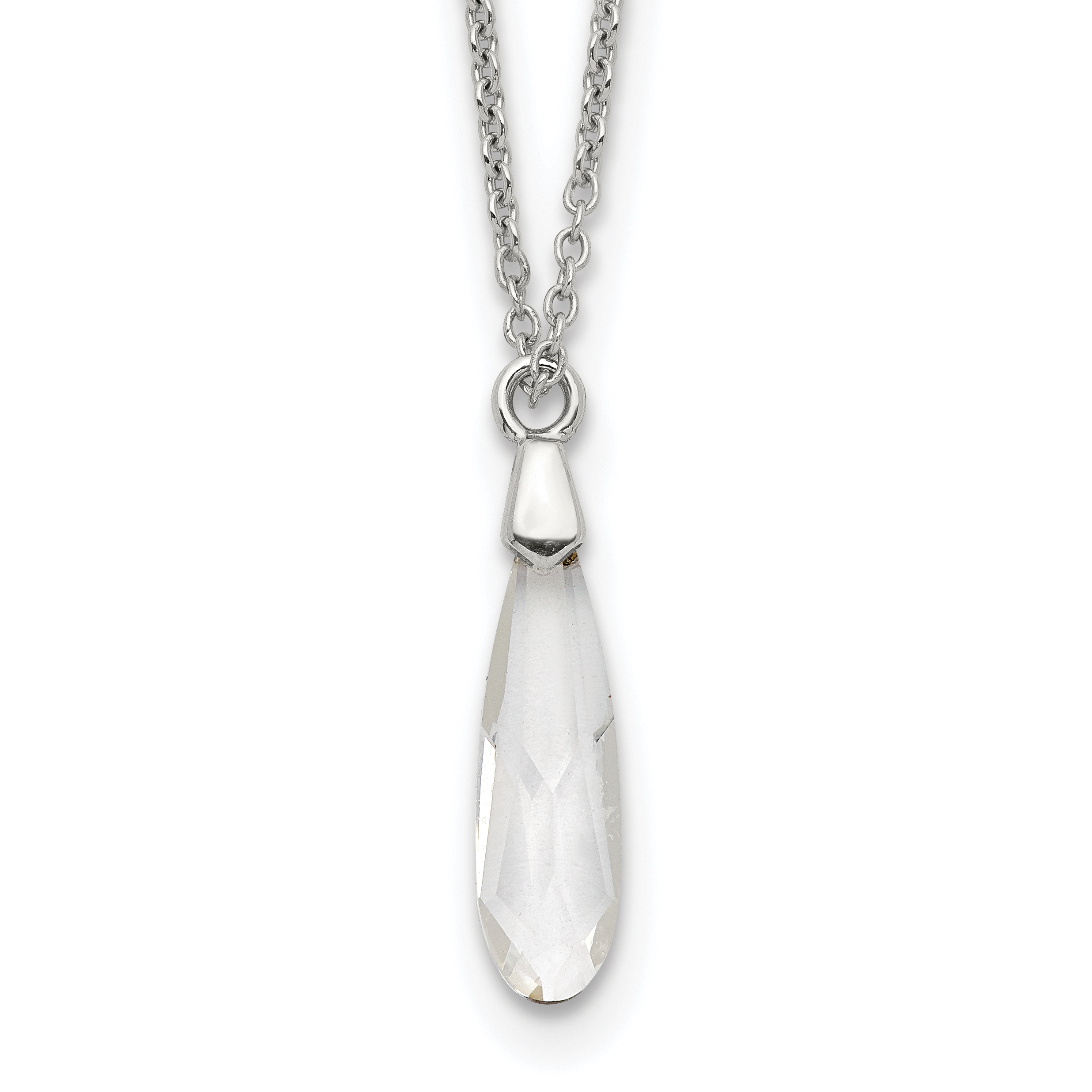 Sterling Silver Crystal Necklace (QG5415-16.5)