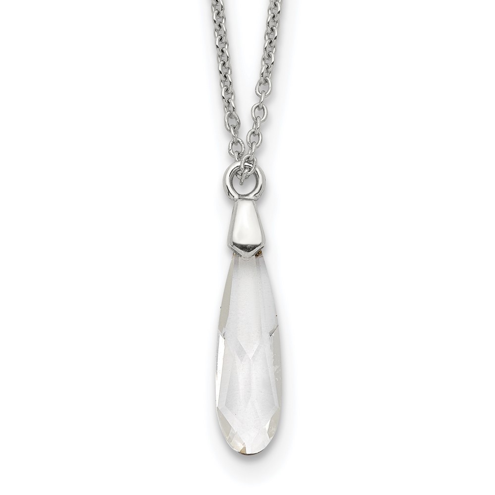 Sterling Silver Crystal Necklace (QG5415-16.5)