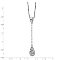 Sterling Silver Hearts Dangle Necklace W 2in Ext. view 2