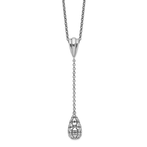 Sterling Silver Hearts Dangle Necklace with Ext. - 2in
