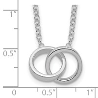 Sterling Silver Polished Two Interlocked Rings Necklace - 18in view 3
