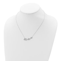 Sterling Silver Rhodium-plated CZ Elephants Necklace, 18" view 4