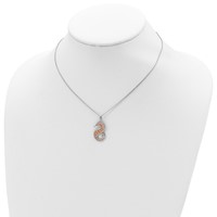 Sterling Silver Rose-tone Seahorse 2-Piece Movable Necklace with 2 Inch Extension, 16" view 4