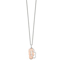 Sterling Silver Rose-tone Sandals Necklace with Palm Tree 2-Piece Movable with 2 Inch Extension, 16" view 2