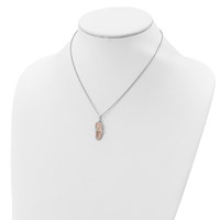 Sterling Silver Rose-tone Sandals Necklace with Palm Tree 2-Piece Movable with 2 Inch Extension, 16" view 4