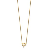 Sterling Silver Gold-tone CZ Storm Cloud Necklace with Ext, 2" view 2