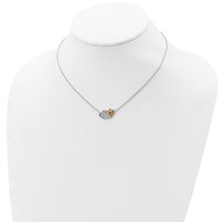 Sterling Silver RH-plated Gold-tone CZ Cloud Necklace with Sun Ext, 2" view 4