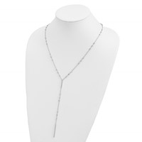 Sterling Silver Rhodium-plated Beads and Vertical Bar with 1 Inch Extension Y-Necklace, 22" view 3