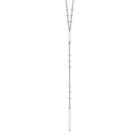 Sterling Silver Rhodium-plated Beads and Vertical Bar with 1 Inch Extension Y-Necklace, 22" view 1