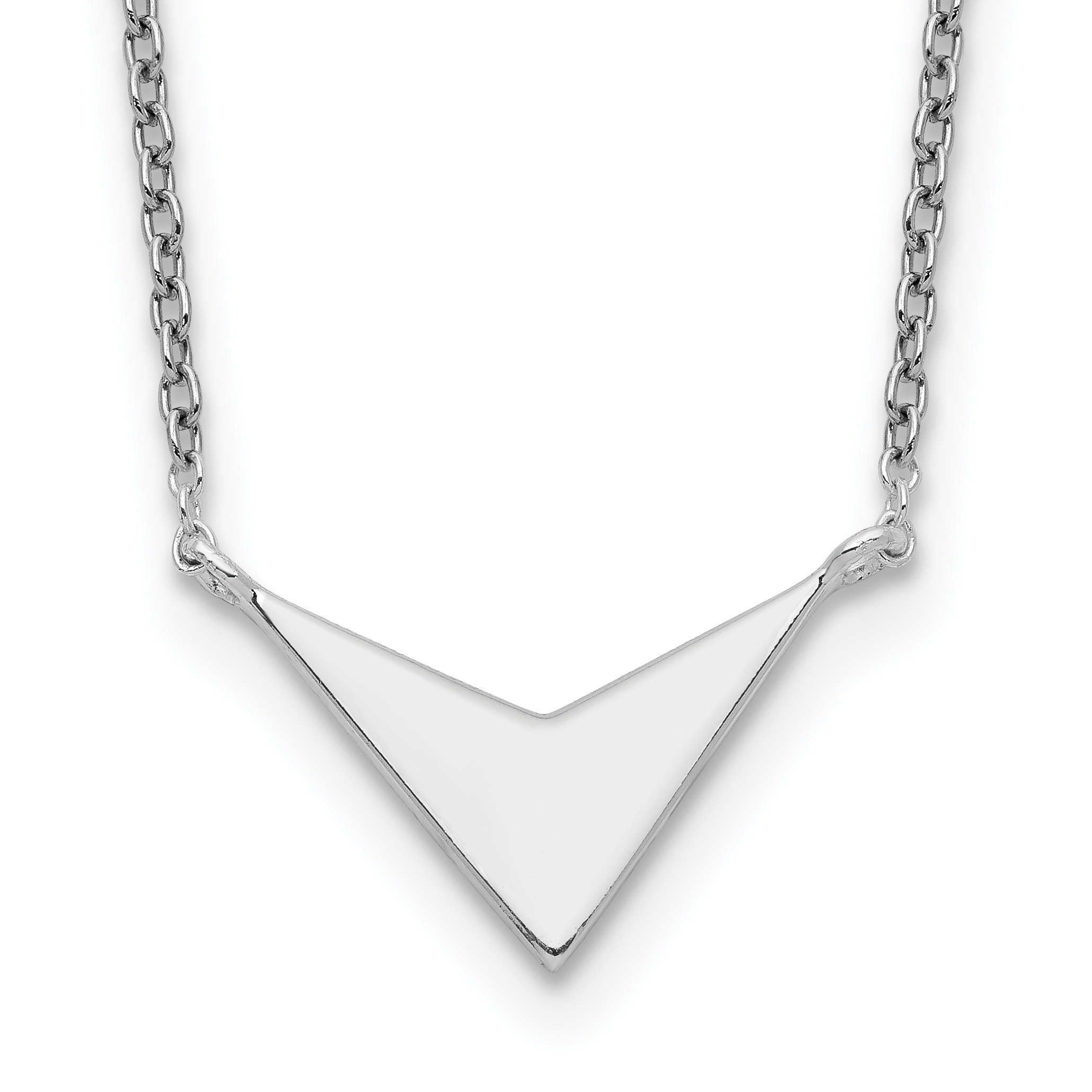 Sterling Silver Polished V-Shape Necklace (QG5475-16.5)