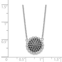Sterling Silver Rhodium Plated Black CZ Necklace view 2