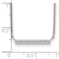Sterling Silver Polished CZ Bar Necklace, 16" view 3