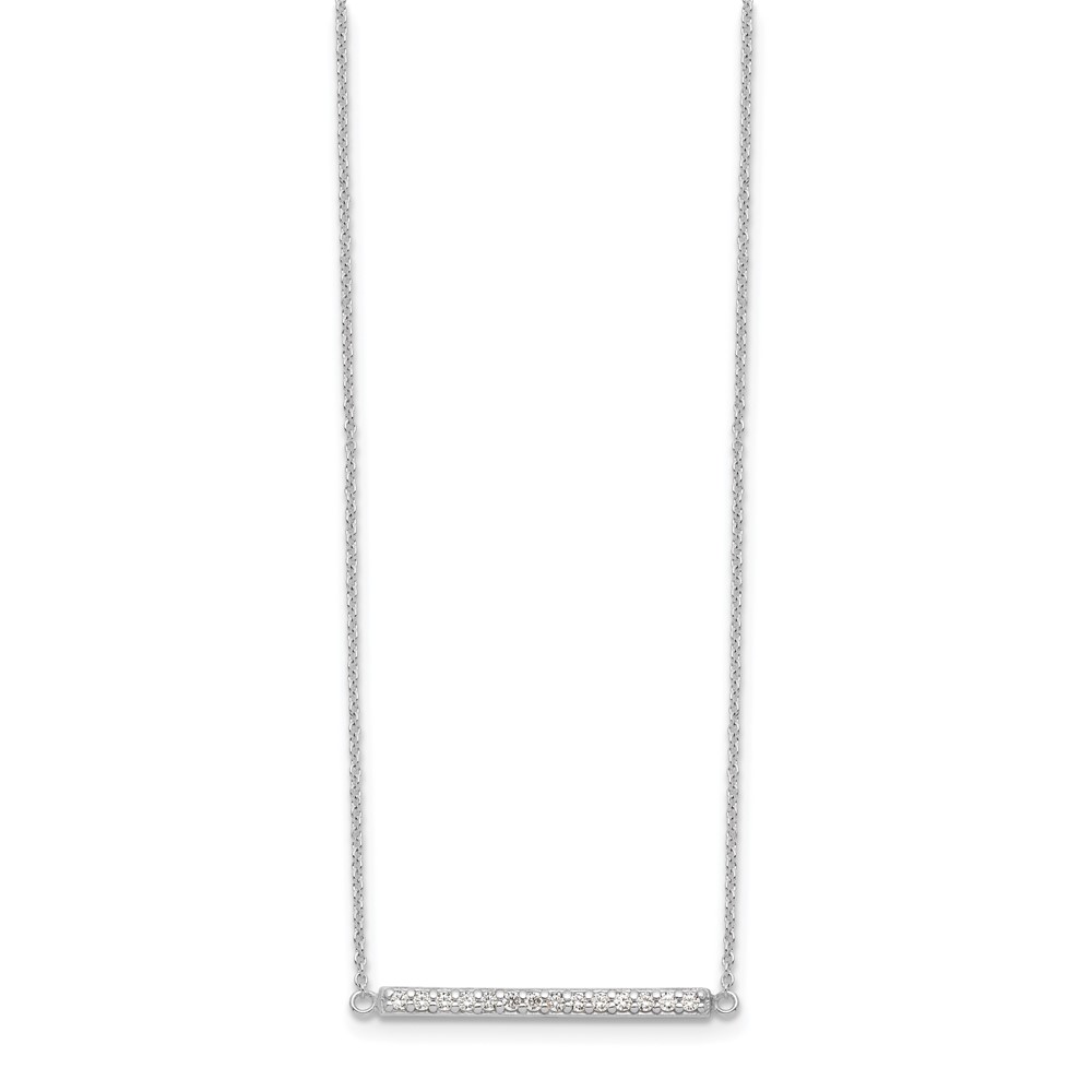 Sterling Silver CZ Bar Necklace (QG5494-16.5)