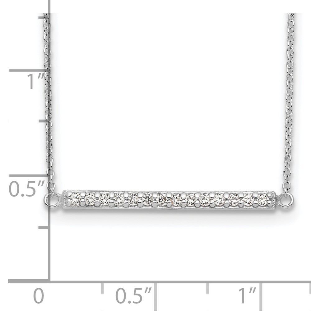 Sterling Silver CZ Bar Necklace (QG5494-16.5)