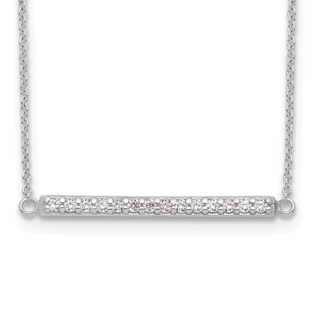 Sterling Silver CZ Bar Necklace (QG5494-16.5)