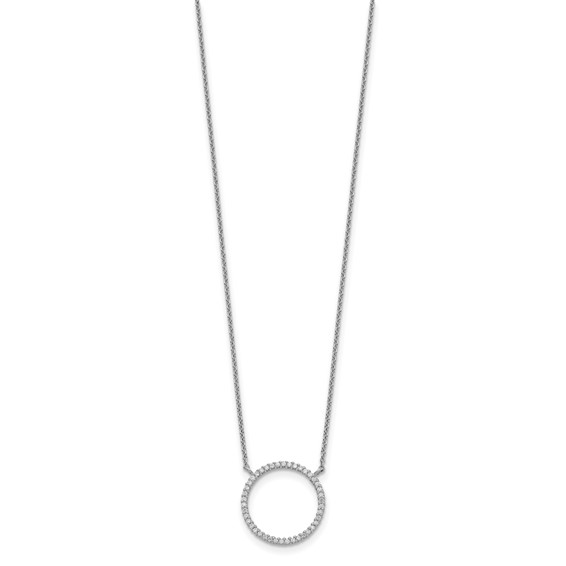 Sterling Silver Circle CZ Necklace