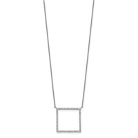 Sterling Silver Square CZ Necklace view 2