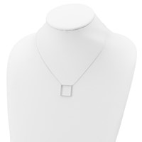 Sterling Silver Square CZ Necklace view 4