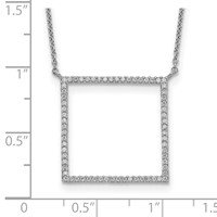 Sterling Silver Square CZ Necklace view 3