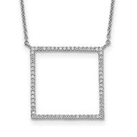 Sterling Silver Square CZ Necklace view 1