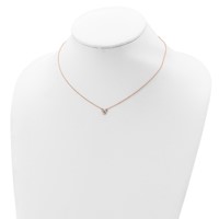 Sterling Silver Rose-tone Bezel-set 3-CZ Necklace with 2 Inch Extension, 16" view 4