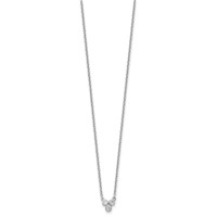 Sterling Silver Rhodium-plated Bezel-set 3-CZ Necklace with 2 Inch Extension, 16" view 2