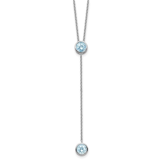Sterling Silver Gemstone Y Necklace