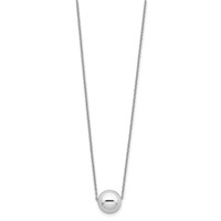 Sterling Silver Rhodium-plated Polished Bead Necklace view 2