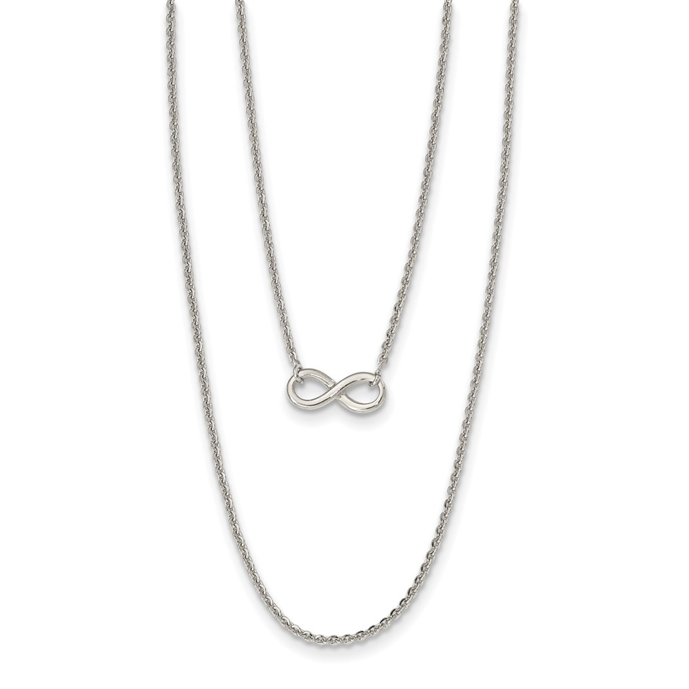 Sterling Silver Polished Infinity 2 Layer w/4 in ext Choker