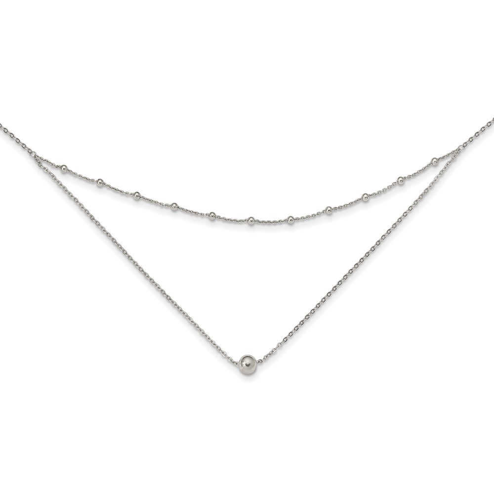 Sterling Silver Polished Beaded w/4 in ext Choker (QG5571-12)