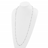 Sterling Silver Polished Beaded Station 36 Inch Necklace view 3