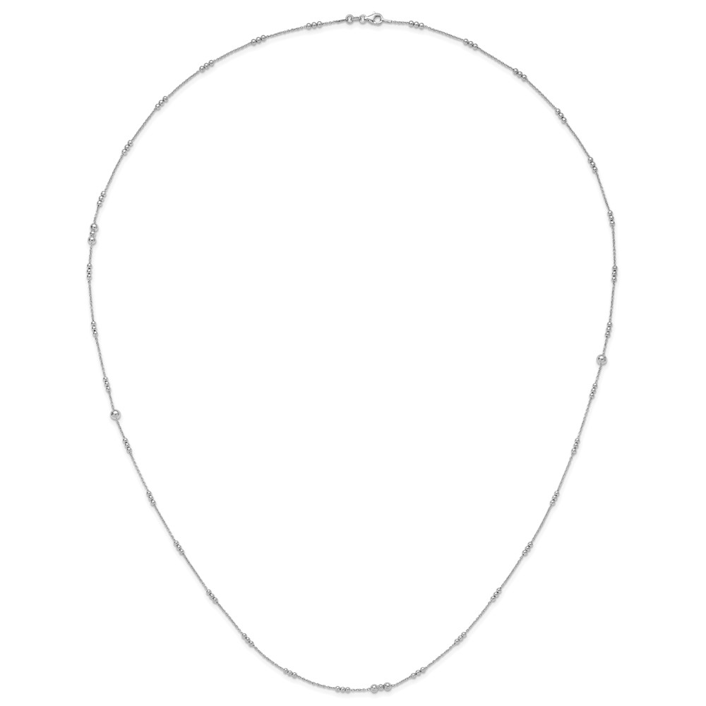 Sterling Silver Polished Beaded Necklace (QG5581-36)