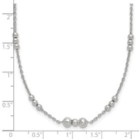 Sterling Silver Polished Beaded Station 36 Inch Necklace view 5