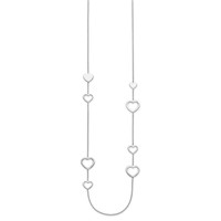 Sterling Silver Polished Open Hearts Necklace, 24" view 2