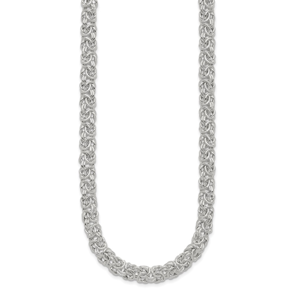 Sterling Silver Polished Byzantine Link Necklace (QG5596-20)