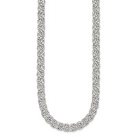 Sterling Silver Polished 6.5mm Byzantine Link Necklace - 20in view 2