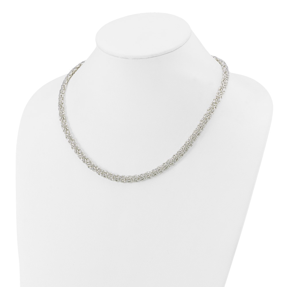 Sterling Silver Polished Byzantine Link Necklace (QG5596-20)