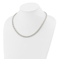 Sterling Silver Polished 6.5mm Byzantine Link Necklace - 20in view 3