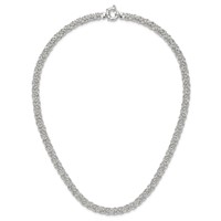 Sterling Silver Polished 6.5mm Byzantine Link Necklace - 20in view 4