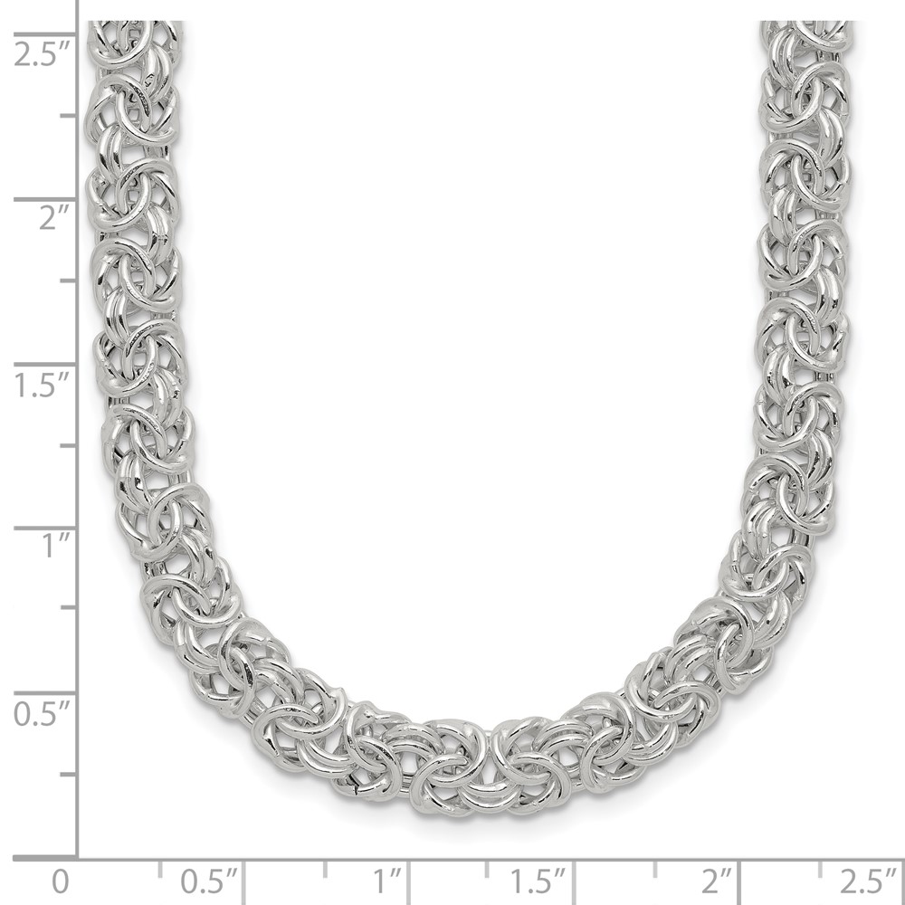 Sterling Silver Polished Byzantine Link Necklace (QG5596-20)