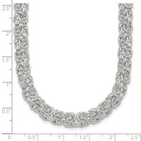 Sterling Silver Polished 6.5mm Byzantine Link Necklace - 20in view 5