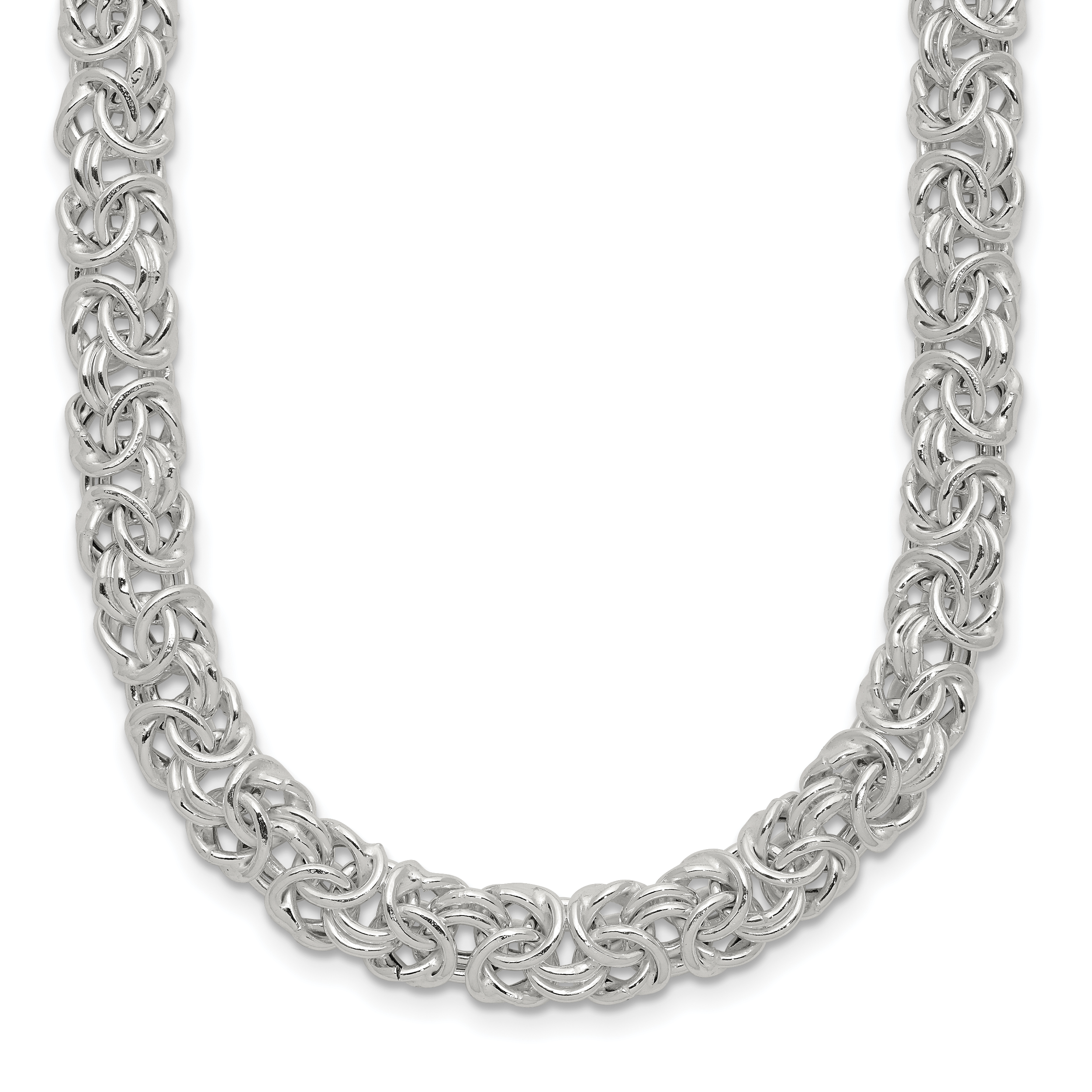 Sterling Silver Polished Byzantine Link Necklace (QG5596-20)