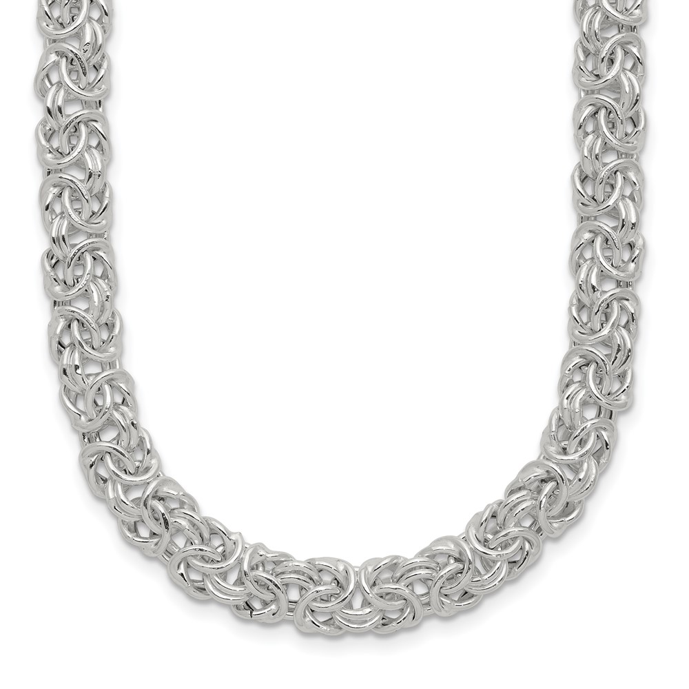 Sterling Silver Polished Byzantine Link Necklace (QG5596-20)