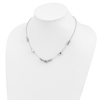 Sterling Silver Rhodium-plated Beaded Fancy Necklace view 2