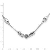 Sterling Silver Rhodium-plated Beaded Fancy Necklace view 4