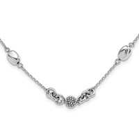 Sterling Silver Rhodium-plated Beaded Fancy Necklace view 1