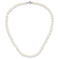 Sterling Silver Madi K Rhodium-plated 5-6mm White Semi-Round Freshwater Cultured Pearl Necklace, 4 in Bracelet & Post Earrings Set, 12" view 5