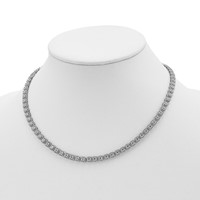 Sterling Shimmer Sterling Silver Rhodium-plated 80 Stone CZ Riviera Necklace, 17" view 2