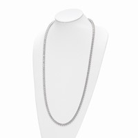 Sterling Shimmer Sterling Silver Rhodium-plated 155 Stone CZ Riviera Necklace, 36" view 2