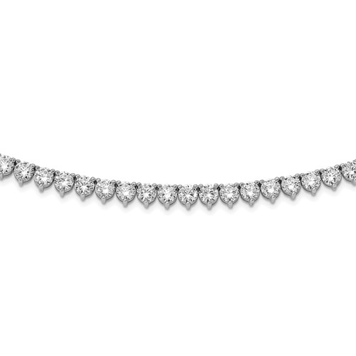 Sterling Shimmer Sterling Silver Rhodium-plated 155 Stone CZ Riviera Necklace, 36"